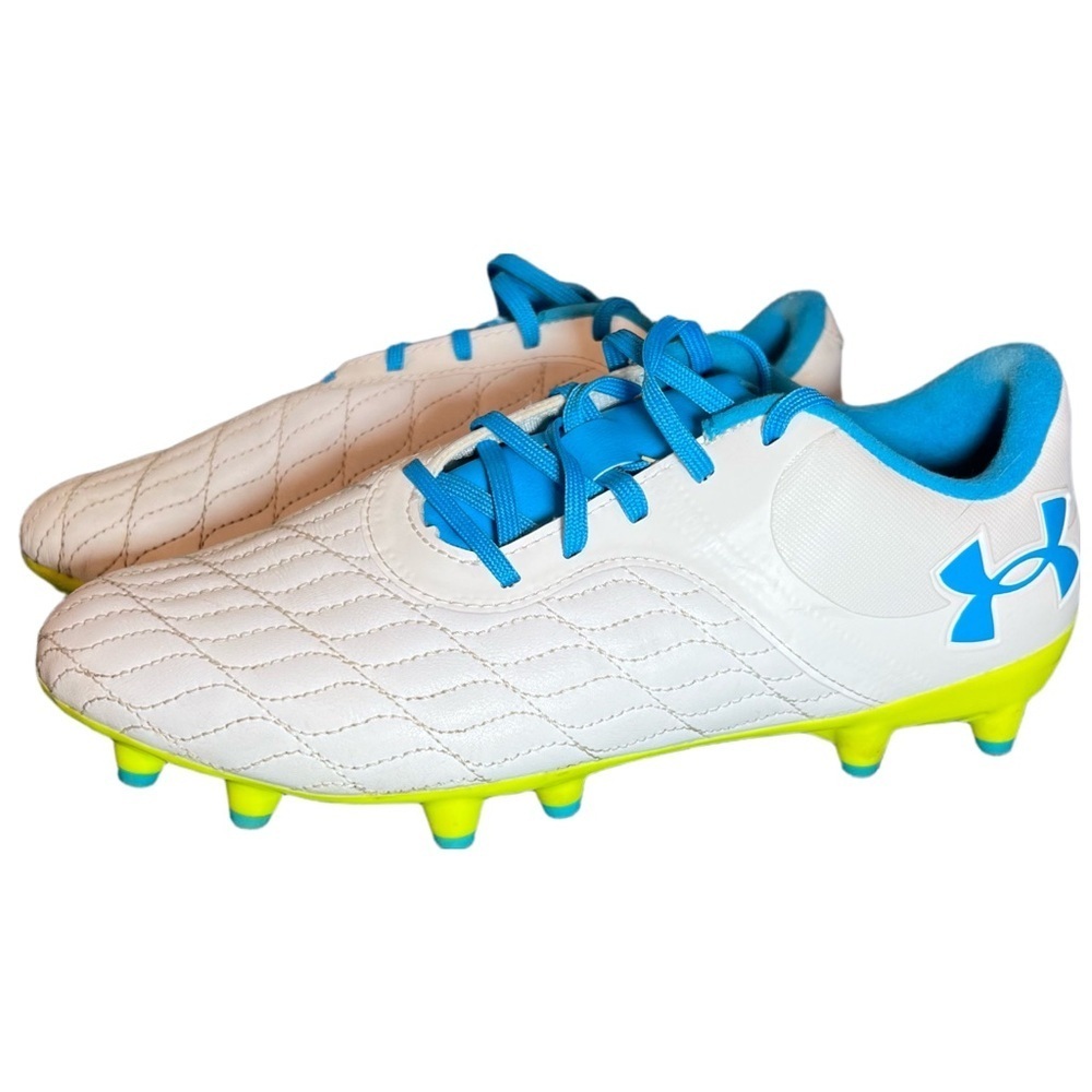 Under Armour White & Blue Soccer Cleats